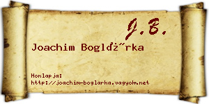 Joachim Boglárka névjegykártya